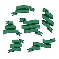 Vintage ribbon banners set N66