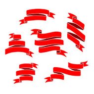 Vintage ribbon banners set N68