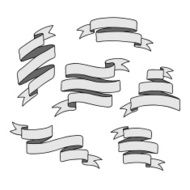 Vintage ribbon banners set N70