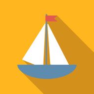 Boat colored flat icon