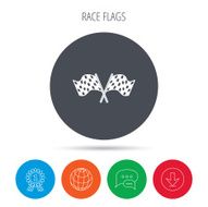 Crosswise racing flags icon Finishing symbol