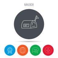 Mailbox with flag icon Post email box sign N5