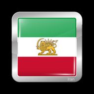 Variant Flag of Iran with Lion Emblem Metallic Icon Squ N2