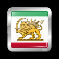 Variant Flag of Iran with Lion Emblem Metallic Icon Squ N4