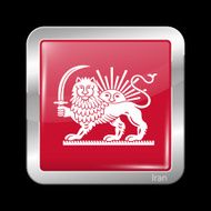 Variant Flag of Iran with Lion Emblem Metallic Icon Squ N8