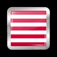 Indonesia Variant Flag Naval Ensign Metallic Icon Square Shape