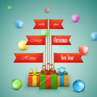 Paper Christmas tree vector illustration N2