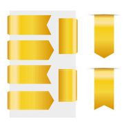Gold Ribbons Set isolated On White Background