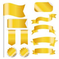 Gold Ribbons Set isolated On White Background N2
