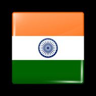 India Variant Flag Glassy Icon Square Shape