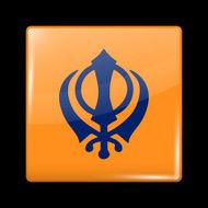 India Nishan Sahib Variant Flag Glassy Icon Square Shape