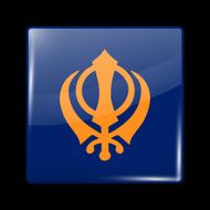 India Nishan Sahib Variant Flag Glassy Icon Square Shape N2
