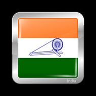 India Swaraj Variant Flag Metallic Icon Square Shape
