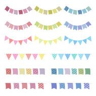 Set of colorful buntings garlands