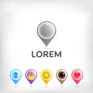 Navigation symbol Pin icons set