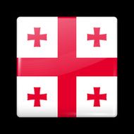 Flag of Georgia Glassy Icon Square Shape