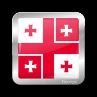 Georgia Variant Flag Metalic Icon Square Shape