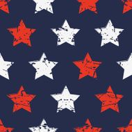 Hand drawn vector seamless pattern with stars