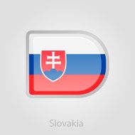 Slovakia flag button vector illustration