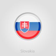 Slovakia flag button vector illustration N2