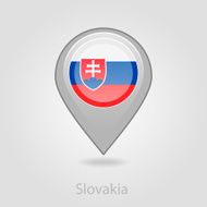 Slovakia flag pin map icon vector illustration