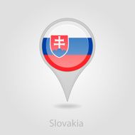 Slovakia flag pin map icon vector illustration N3