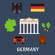 Germany national and travel flat icons