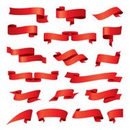 biggest collection of vector red ribbons