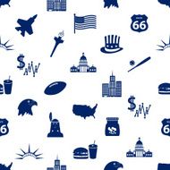 united states of america country theme icons seamless pattern eps10