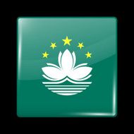 China Flag of Macau Glassy Icon Square Shape