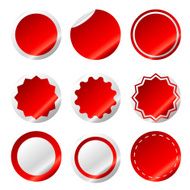 Set of red Sale stickers isolated On White Background N4