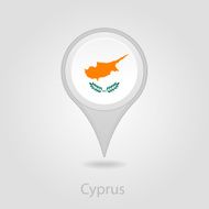 Cyprus flag pin map icon vector illustration