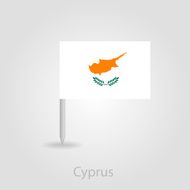 Cyprus flag pin map icon vector illustration N2