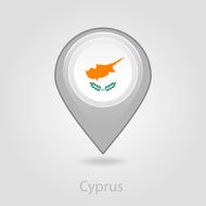 Cyprus flag pin map icon vector illustration N3