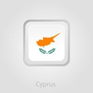 Cyprus flag button vector illustration