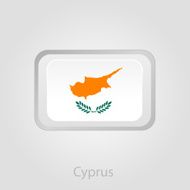 Cyprus flag button vector illustration N2