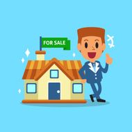 Real estate broker agent and house for sale N2