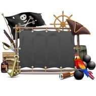 Vector Pirate Frame with Sail