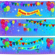 Holiday banners with colorful balloons