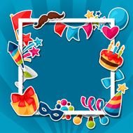 Carnival show and party greeting card with celebration stickers N4