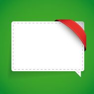 Speech bubble with corner ribbon vector N2