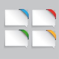 Speech bubble with corner ribbon vector N5