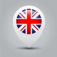 Map pointers with flag United Kingdom