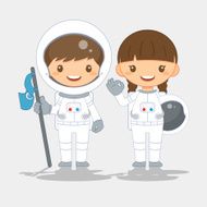 Cute astronaut vector illustration N2
