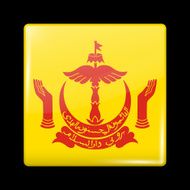 Brunei Variant Flag Coat of Arms Glassy Icon Square Shape