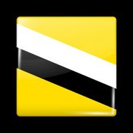 Brunei Protectorate Flag Glassy Icon Square Shape