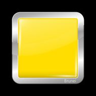 Brunei Sultanate Flag Metalic Icon Square Shape