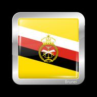 Brunei Army Ensign Metalic Icon Square Shape