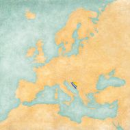 Map of Europe - Bosnia and Herzegovina (Vintage Series)