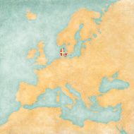 Map of Europe - Denmark (Vintage Series)